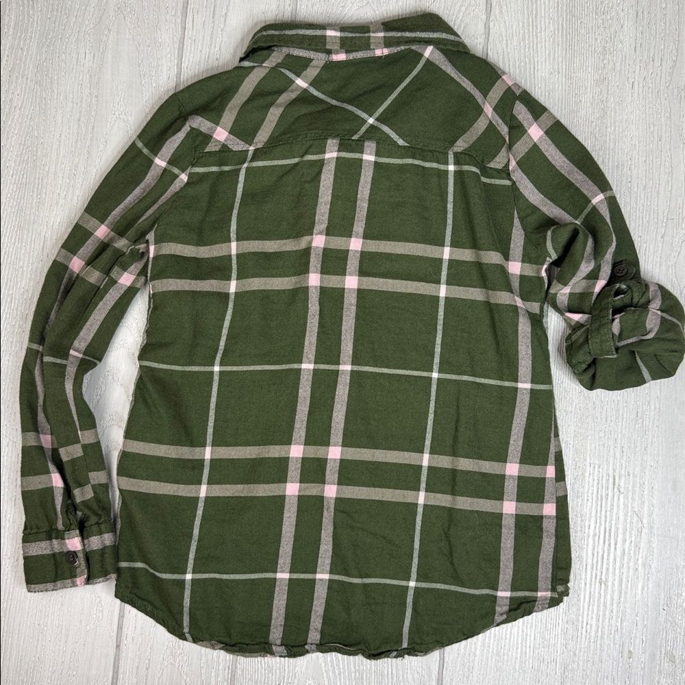 Girls Tommy Bahama plaid flannel, green/pink size L (10/12) - Picture 5 of 5